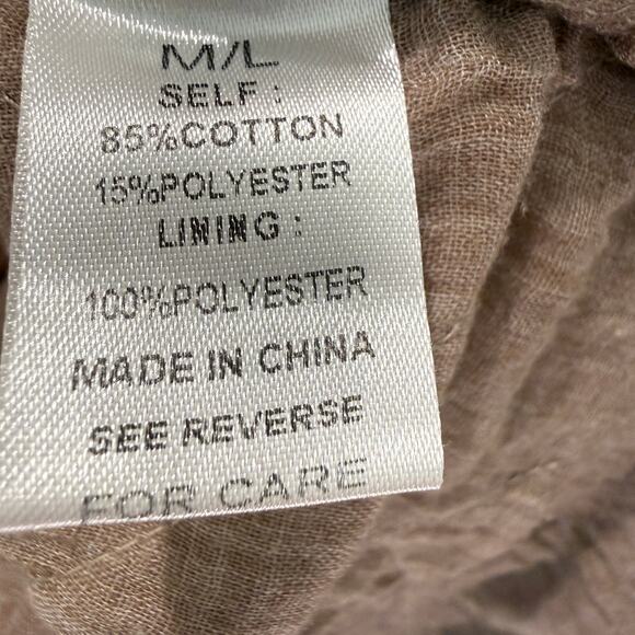 Sunland17 Quilted Oversized Pullover Top Size M/L Taupe V-Neck - Picture 7 of 10